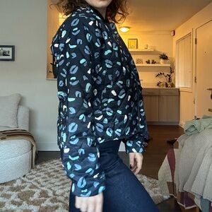Gorman Blue and Black Patterned Bomber Jacket